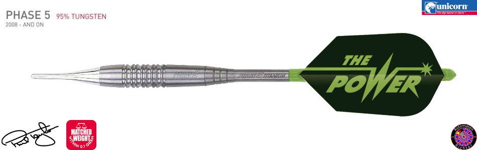 Soft Dartpfeil Set Unicorn - Phase 5 Natural Tungsten The Power